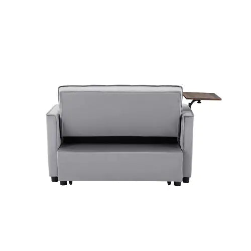 Velvet Loveseat Sleeper Sofa Bed With Side Table